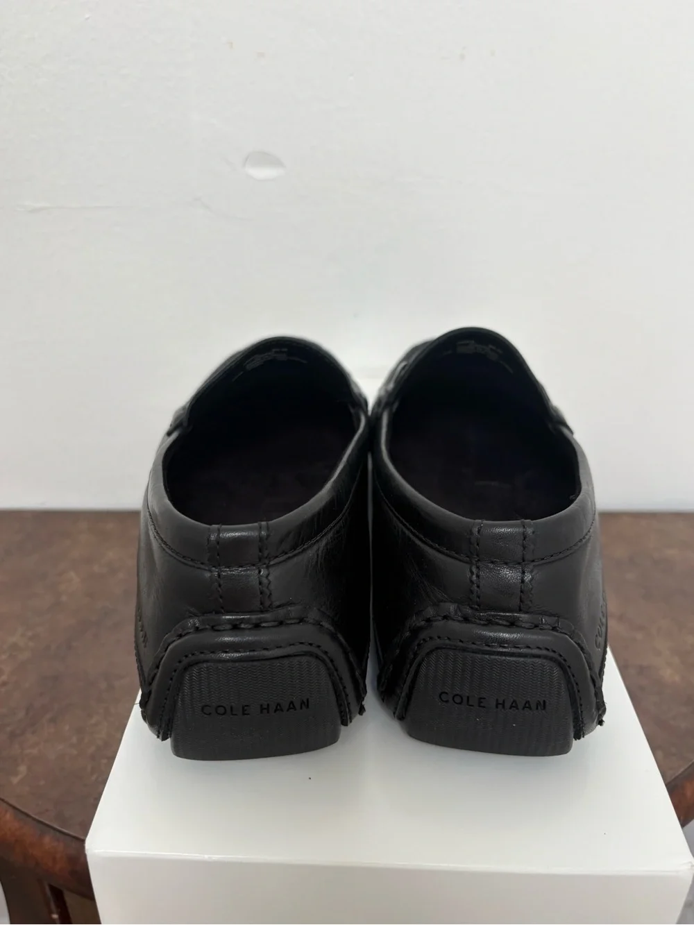 NWOT Cole Haan Wyatt Driver Loafers Men’s Size 8 Black Leather Bit Moc Toe Shoes